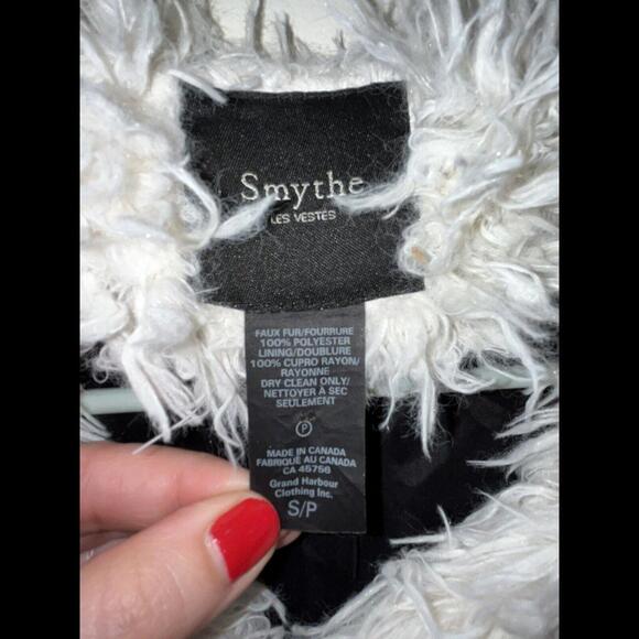 Smythe Chubby Fuzzy Faux Fur Jacket Ivory Women’s Small Mongolian Sweater Coat - Picture 3 of 3